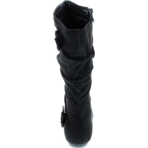 Women's Slouch Mid-Calf Boot - Round Toe, Slip-On Style, 1.5" Heel - Picture 4 of 7